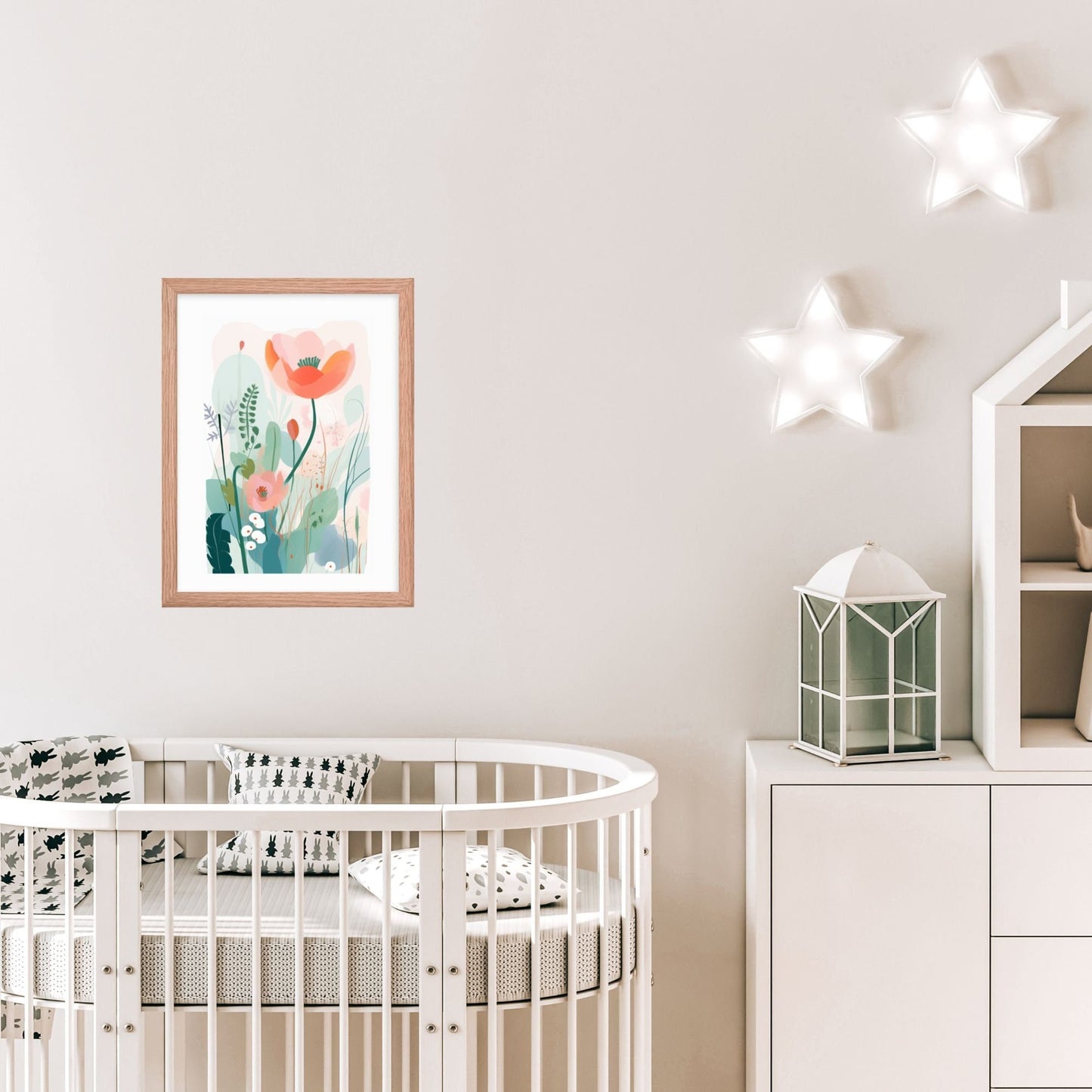 Boho Wall Decor Framed Watercolor Floral Painting Retro Floral Poster Matisse Print Botanical Art Pastel Boho Nursery Decor Abstract Flower Pastel Boho Art for Nursery Gallery Wall Watercolor Garden Print for Boho Nursery Decor