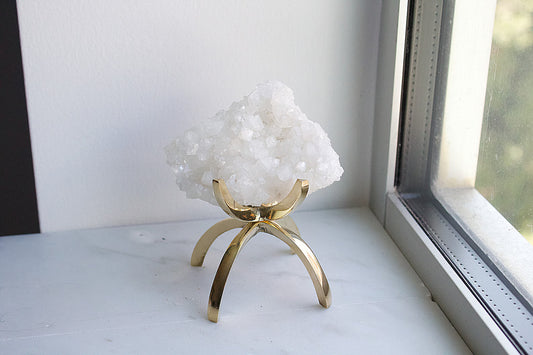 White Apophyllite Stone – Modern Crystal Display Accent