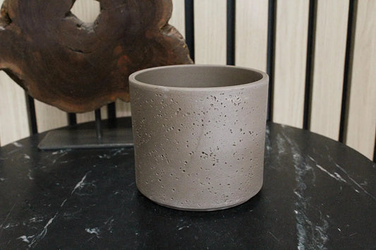 Dark Grey Planter – Textured Ceramic Indoor Pot