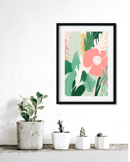 Framed Matisse-Inspired Floral Wall Art – Flower 4