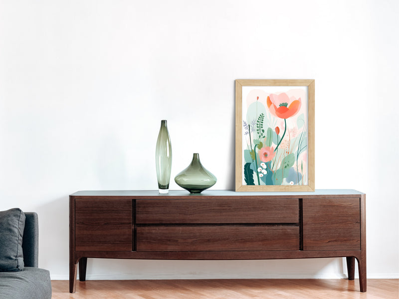 Framed Matisse-Inspired Floral Wall Art – Flower 2