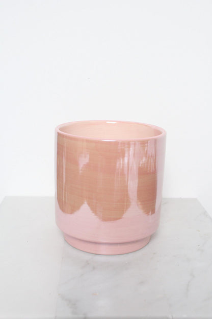 Modern Home Accent Pink Ceramic Planter Indoor Decor Collection Valentine Gift Essential Large Decorative Container Beautiful Room Style Five Inch Design Premium Quality Construction Contemporary Table Display Elegant Shelf Addition