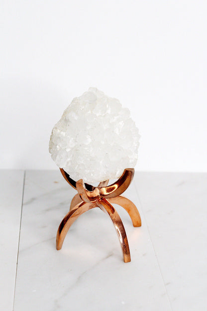 MM Quartz Crystal Mineral on Brass Modern Claw Display Stand Unique Crystal Decor Accent Crystal on Brass Stand MM Quartz Crystal Boho Home