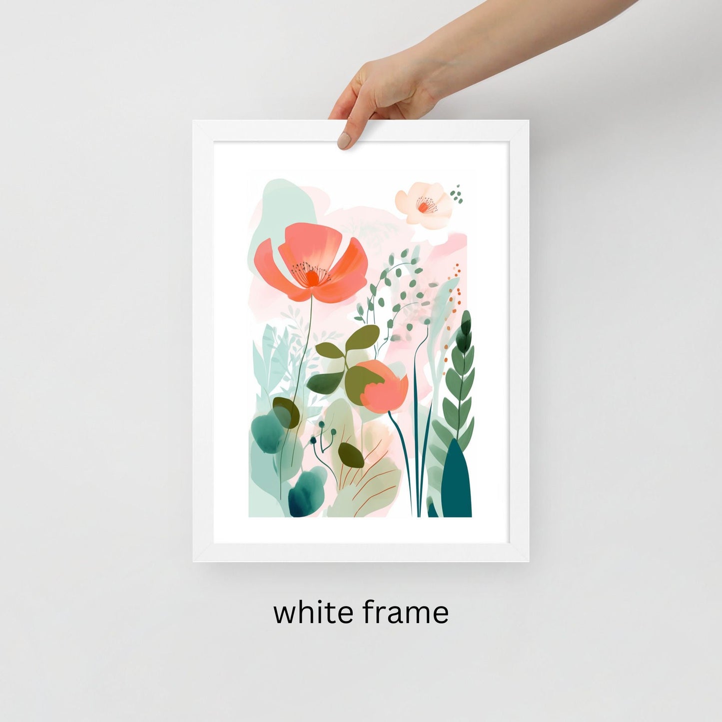 Boho Nursery Decor Matisse Flower Frame Art Neutral Pink Gallery Wall Decor Blush Pink Frame Watercolor Floral Art Print Botanical FlowerBoho Nursery Decor with Matisse Flower Watercolor Painting Pastel Floral Frame for Nursery Gallery Wall