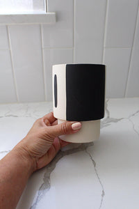 Minimalist Planter Modern Planter Ceramic Planter Black and Beige Planter Small Indoor Planter Plant Lover Gift Minimalist Gift Home Decor Table Decor Shelf Decor Windowsill Decor Succulent Planter Desk Decor Office Desk Accessory