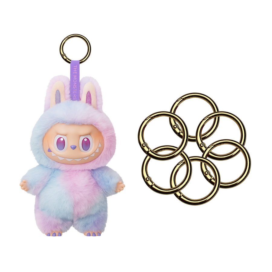 6pcs Labubu Doll Keychain Rings Set