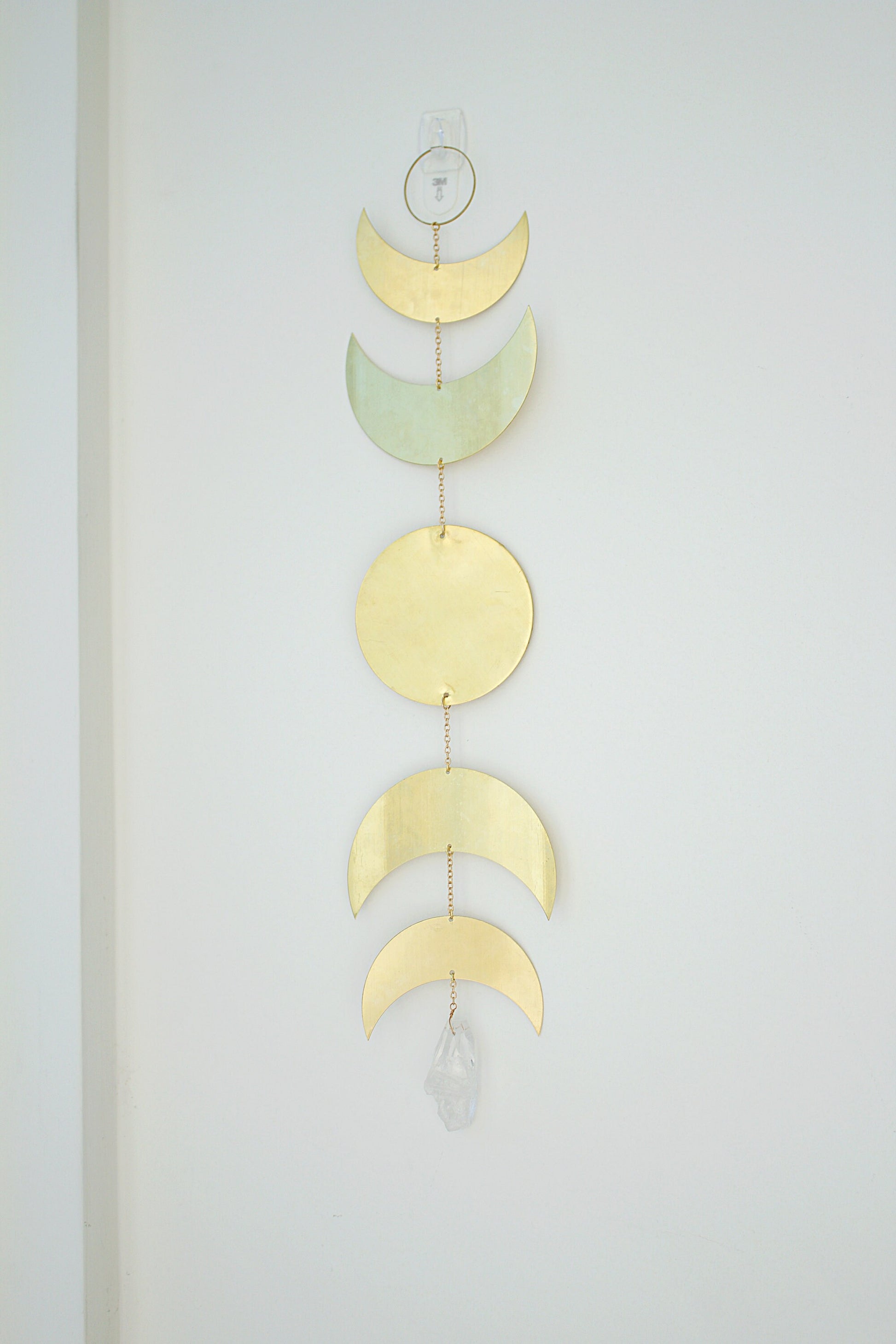 Gold Moon phase brass metal boho home decor astrological lunar phases space lover chakra nature lover holiday gift Sun Catcher Wall Art