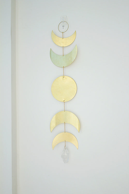 Gold Moon phase brass metal boho home decor astrological lunar phases space lover chakra nature lover holiday gift Sun Catcher Wall Art