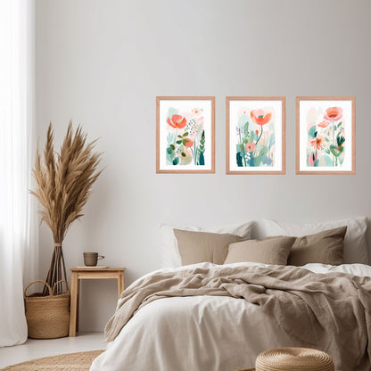 Baby Shower Gift Nursery Art Set Botanical Print Collection Modern Feminine Decor Nature Inspired Nursery Soothing Wall Art Gender Neutral Nursery Decor