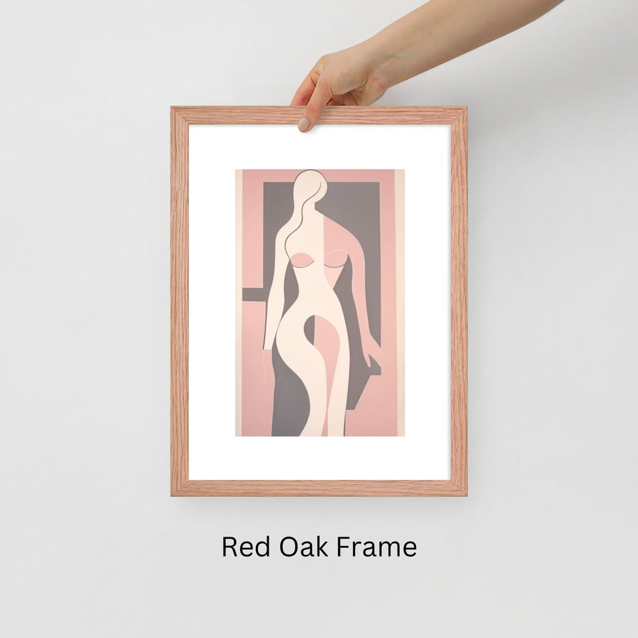 Pink Neutral Colored Framed Art Woman Body Abstract Art Print Wall Art Feminine Decor Art Female Form Line Art Matisse Inspired Painting Feminine Wall Art Decor Pink Neutral Colored Framed Abstract Art Print of Woman Body in Matisse Inspired Painting