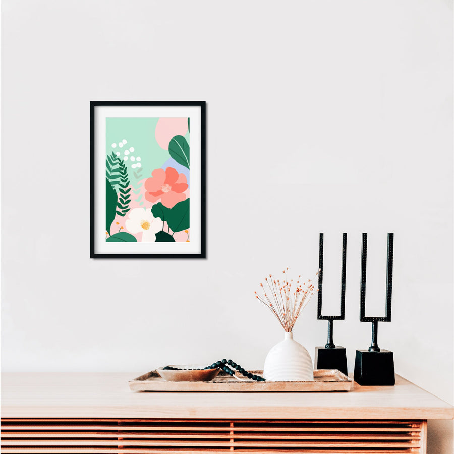 Garden Theme Nursery Decor Botanical Framed Art Wildflower Abstract Colorful Tropical Decor Matisse Style Floral Art Print Gallery Wall
