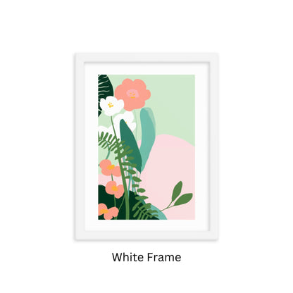 Pastel Abstract Floral Print Framed Botanical Wall Art Modern Minimalist Decor Contemporary Nature Inspired Living Room Bedroom Office Gift Art