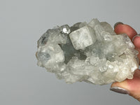 Green Crystal Apophyllite Quartz Stone Mineral on Brass Modern Claw Display Stand Boho Decor Geode Crystal Gift Raw Natural Freeform Crystal