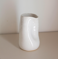 White Ceramic Vase – Modern Organic Table Centerpiece