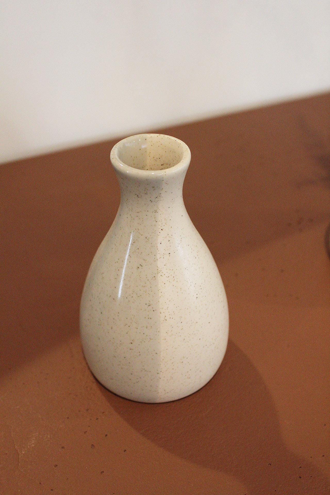 Two Tone Ceramic Vase Boho Home Accent Rustic Bookshelf Decor Neutral Farmhouse Eucalyptus Dried Flower Vase Modern Minimalist Decor Coffee Table Centerpiece