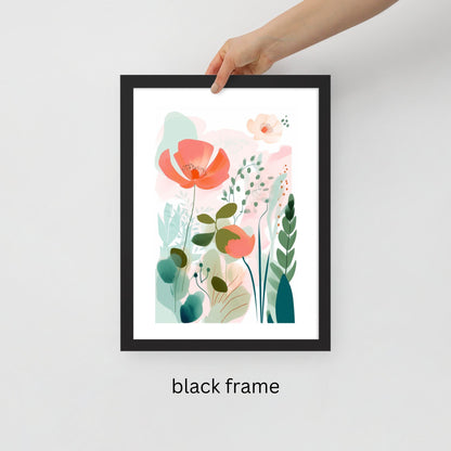 Boho Nursery Decor Matisse Flower Frame Art Neutral Pink Gallery Wall Decor Blush Pink Frame Watercolor Floral Art Print Botanical FlowerBoho Nursery Decor with Matisse Flower Watercolor Painting Pastel Floral Frame for Nursery Gallery Wall