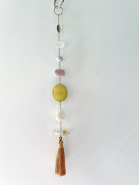 Natural Crystal Sun Catcher for Happiness Crystal Brass Moon Wall Hanging Art Citrine Amazonite Smoky Rose Quartz Clear Quartz Light Catcher