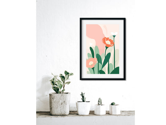 Boho Botanical Framed Art Wildflower Abstract Colorful Tropical Decor Garden Nursery Matisse Style Floral Art Print Maximalist Gallery Wall