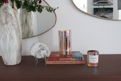 Gift for Her Wedding Gift Anniversary Gift Bridal Shower Gift Housewarming Gift Rose Gold Vase Mercury Glass Vase Modern Feminine Decor Metallic Vase Home Decor Dried Floral Arrangement