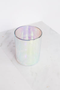 Candle Glass Container Metallic Luxury Designer Candle Vessel Glass Jar Iridescent Translucent Matte Black Modern Minimal Candle Jar Vessel