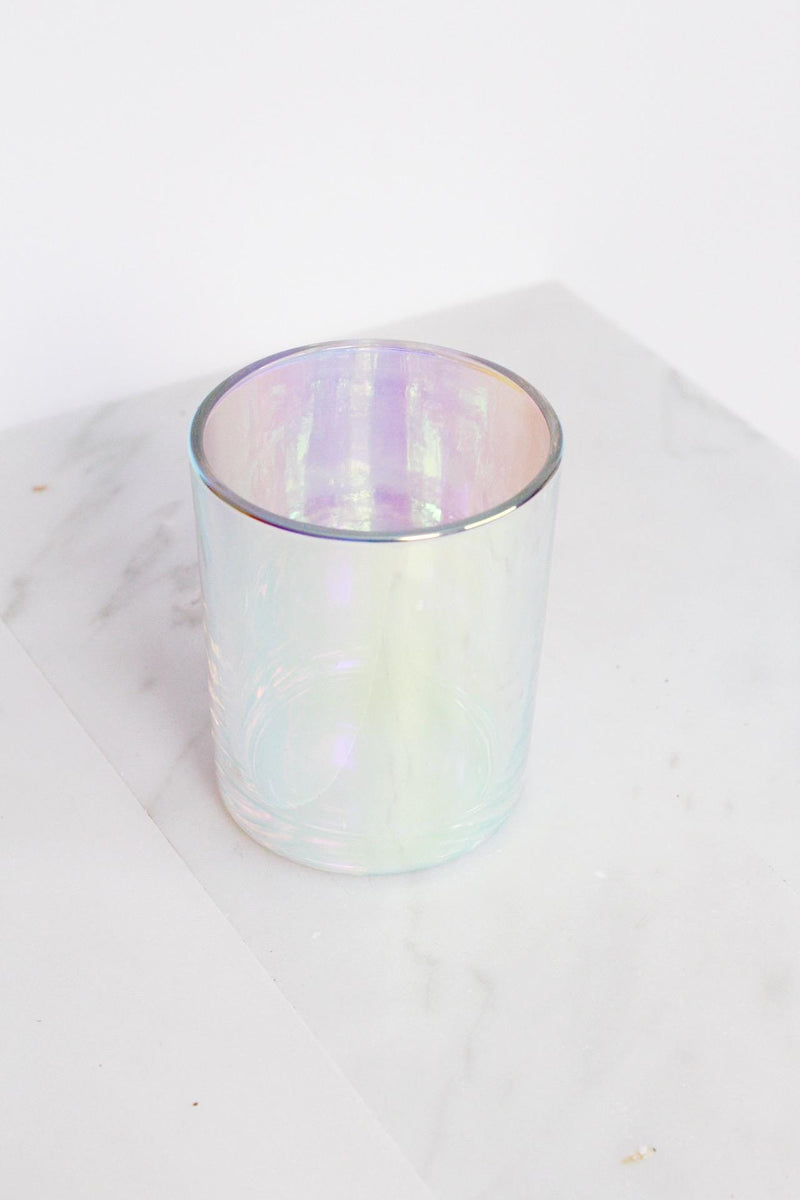 Candle Glass Container Metallic Luxury Designer Candle Vessel Glass Jar Iridescent Translucent Matte Black Modern Minimal Candle Jar Vessel