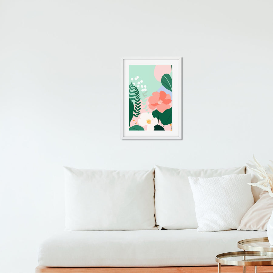 Garden Theme Nursery Decor Botanical Framed Art Wildflower Abstract Colorful Tropical Decor Matisse Style Floral Art Print Gallery Wall
