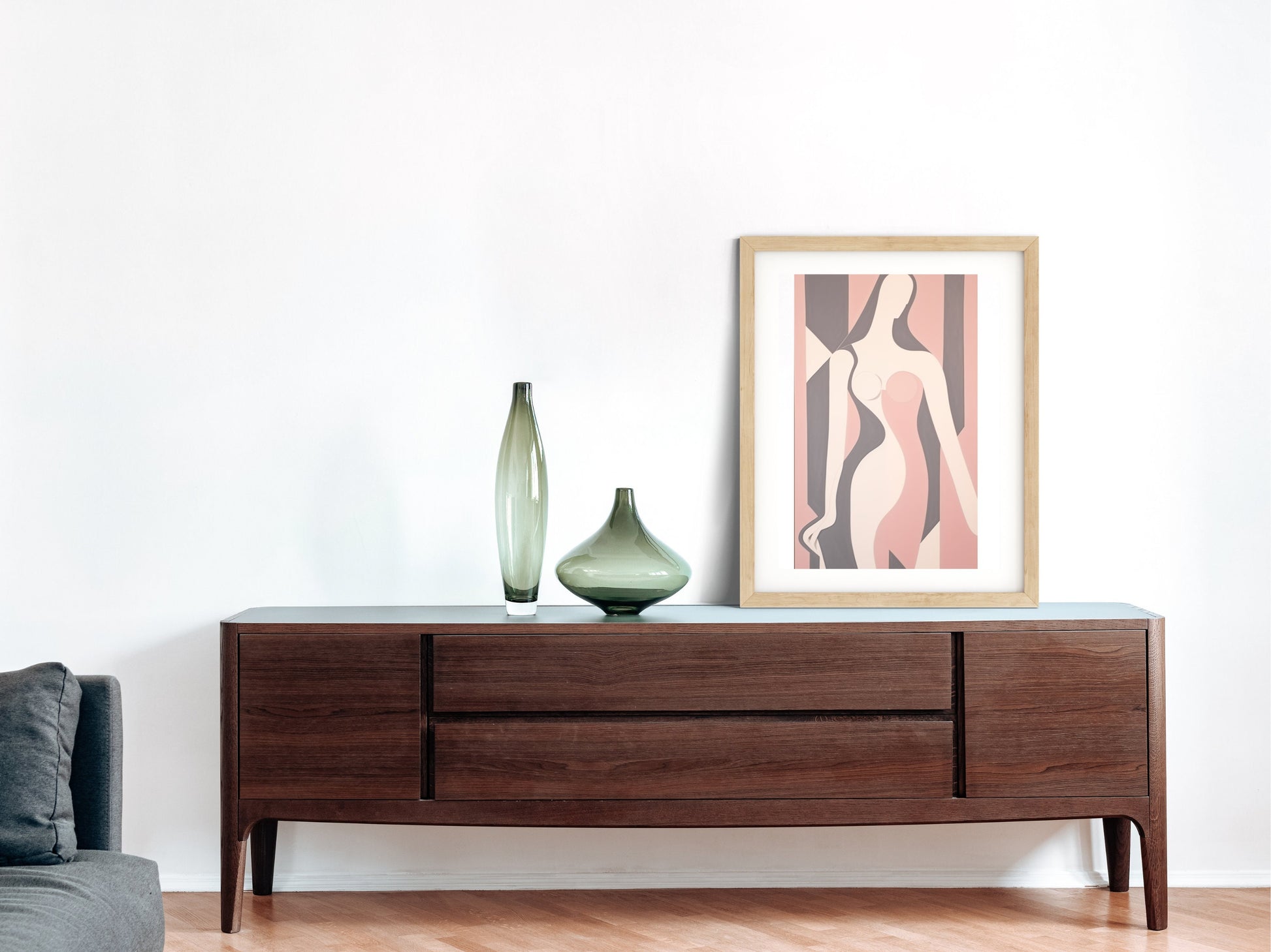 Abstract Wall Art Minimalist Female Silhouette Modern Home Decor Bedroom Art Print Geometric Design Neutral Color Living Room Office Gift Contemporary Scandinavian Inspired Decor Gallery Wall Piece