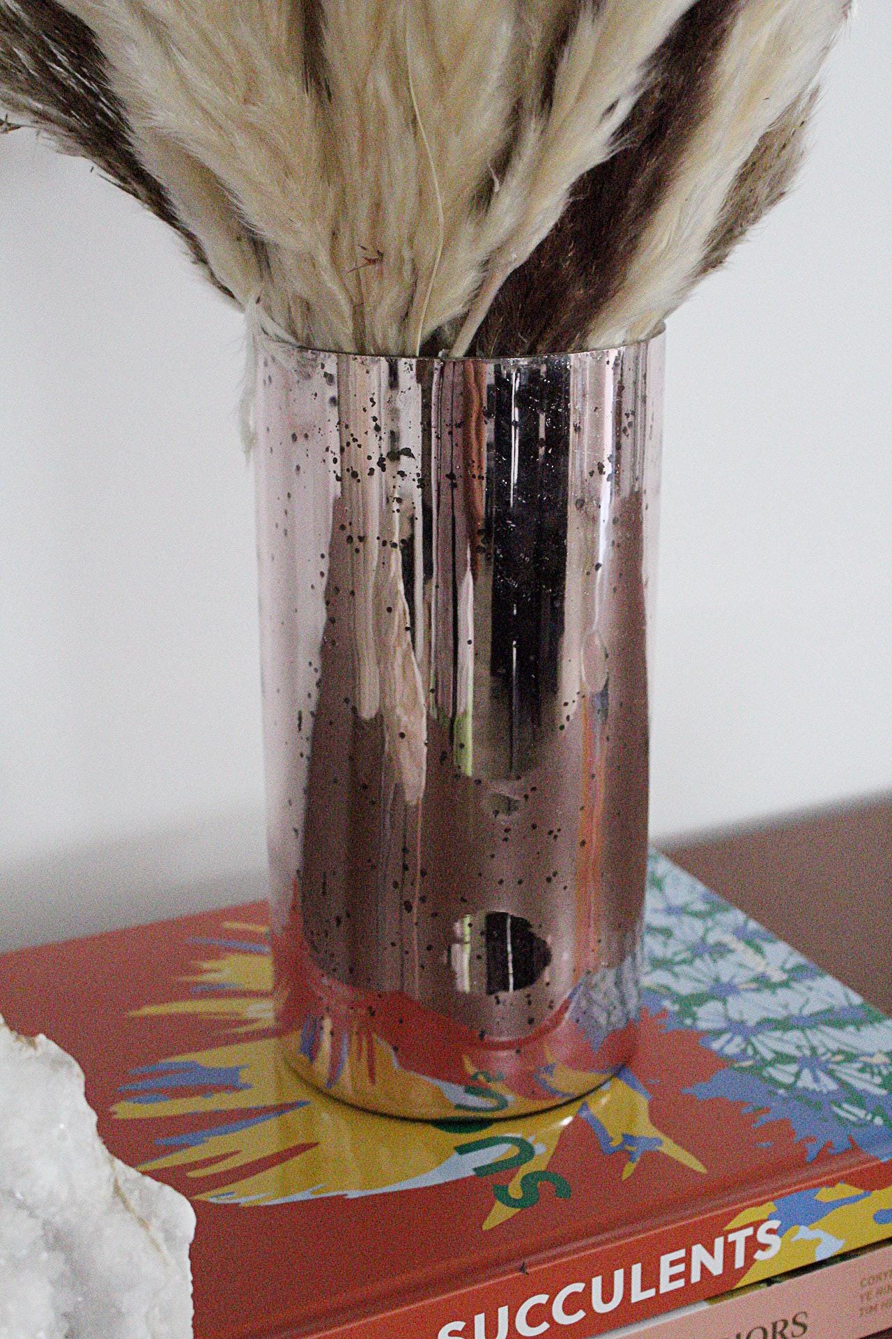 Gift for Her Wedding Gift Anniversary Gift Bridal Shower Gift Housewarming Gift Rose Gold Vase Mercury Glass Vase Modern Feminine Decor Metallic Vase Home Decor Dried Floral Arrangement