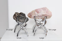 Modern Silver Crystal Display Holder Stand Aluminum Claw Minimal Crystal Display Stand Mineral Sphere Stylish Display Stand Geode Stand