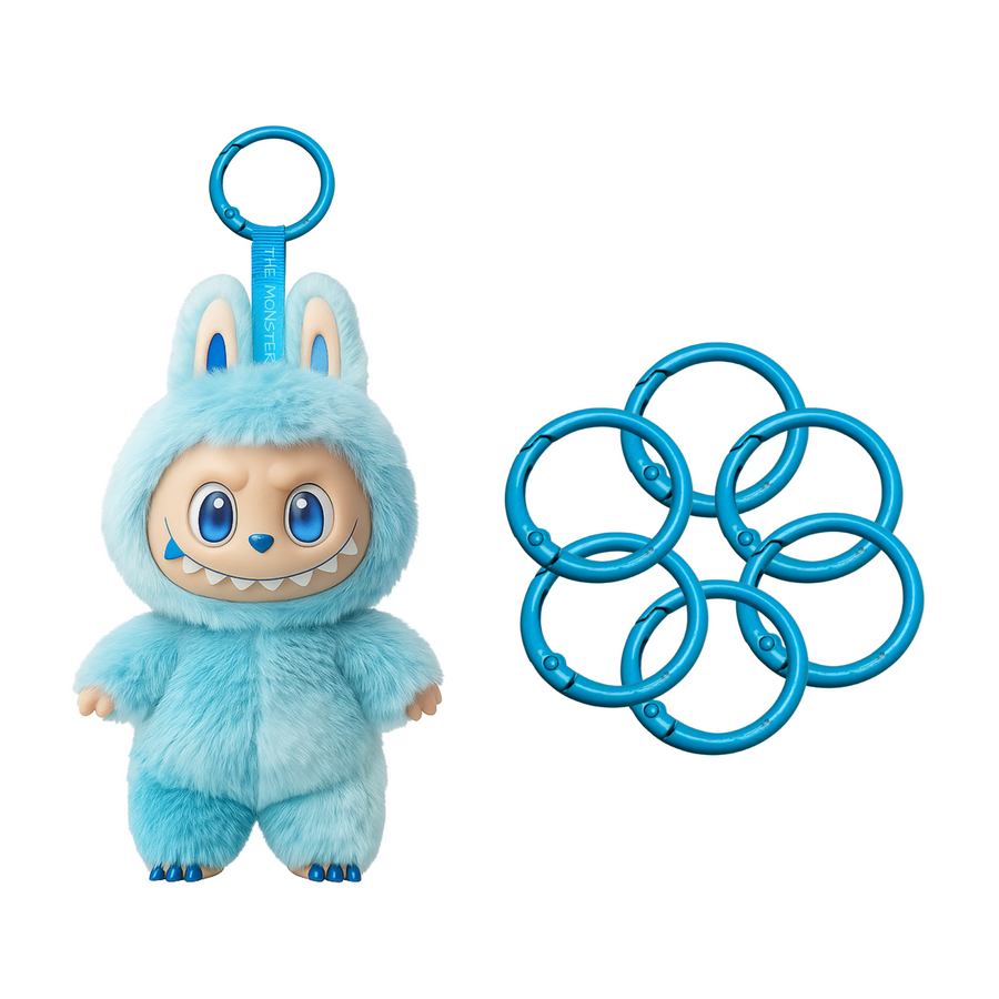 6pcs Labubu Doll Keychain Rings Set