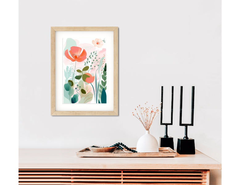 Framed Matisse-Inspired Floral Wall Art – Flower 1