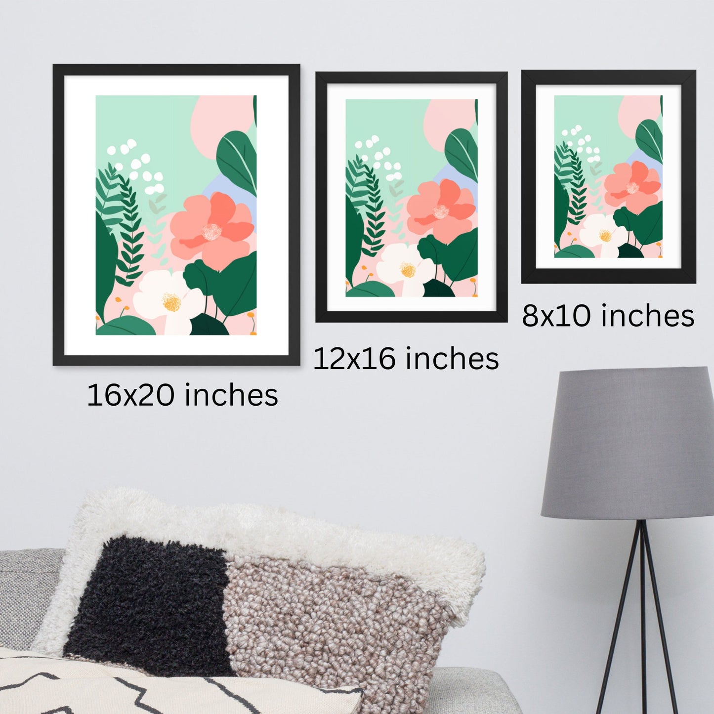 Garden Theme Nursery Decor Botanical Framed Art Wildflower Abstract Colorful Tropical Decor Matisse Style Floral Art Print Gallery Wall