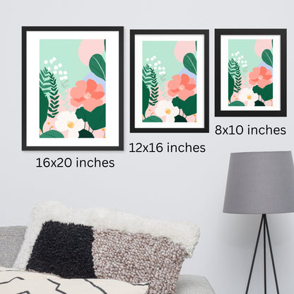 Garden Theme Nursery Decor Botanical Framed Art Wildflower Abstract Colorful Tropical Decor Matisse Style Floral Art Print Gallery Wall