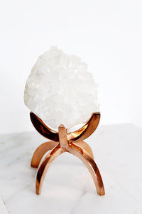 MM Quartz Crystal Mineral on Brass Modern Claw Display Stand Unique Crystal Decor Accent Crystal on Brass Stand MM Quartz Crystal Boho Home