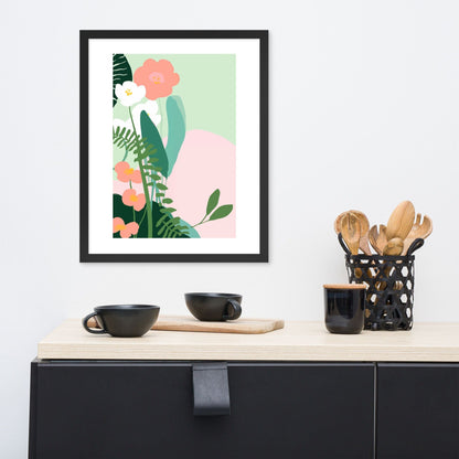 Framed Print Wall Art Colorful Abstract Flower Art Floral Botanical Print Minimalist Modern Art Boho Wall Decor Garden Theme Nursery Decor Blush Pink Framed Art Botanical Print Botanical Art Print Matisse Flower Framed Painting Boho Wall Art Abstract