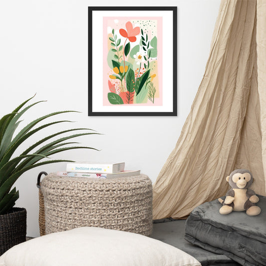 Wildflower Abstract Painting Botanical Framed Art Colorful Tropical Decor Nursery Matisse Style Floral Art Print Maximalist Gallery Wall Colorful Abstract Flower Art Floral Botanical Print Minimalist Modern Art Boho Wall Decor Garden  Nursery Decor