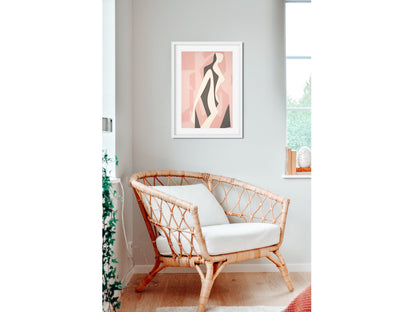 Wall Art Decor Modern Feminine Wall Art Pink Neutral Colored Framed Art Print Framed Abstract Art Woman Body in Matisse Inspired Painting Art  Framed Art Woman Body Print Wall Art Feminine Decor Art Female Form Line Art Matisse Inspired Painting