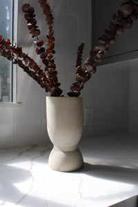 Farmhouse Style Vase White Wood Container Natural Home Accent Dried Flower Display Modern Design Collection Wedding Centerpiece Detail Organic Decor Living Room Feature Premium Construction Beautiful Showcase Piece Natural Material Art