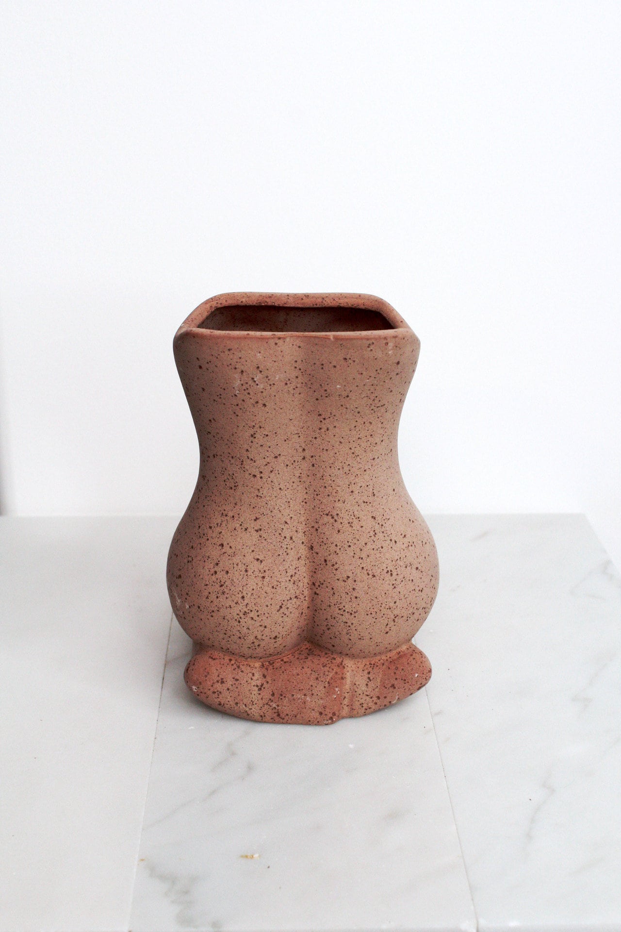 Contemporary Home Decor Boho Female Sculpture Ceramic Art Piece Modern Oriental Design Display Vase Interior Accent Living Room Collection Dried Flower Holder Beautiful Terracotta Creation Speckled Finish Woman Gift Present Artistic Display
