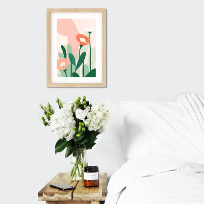 Boho Botanical Framed Art Wildflower Abstract Colorful Tropical Decor Garden Nursery Matisse Style Floral Art Print Maximalist Gallery Wall