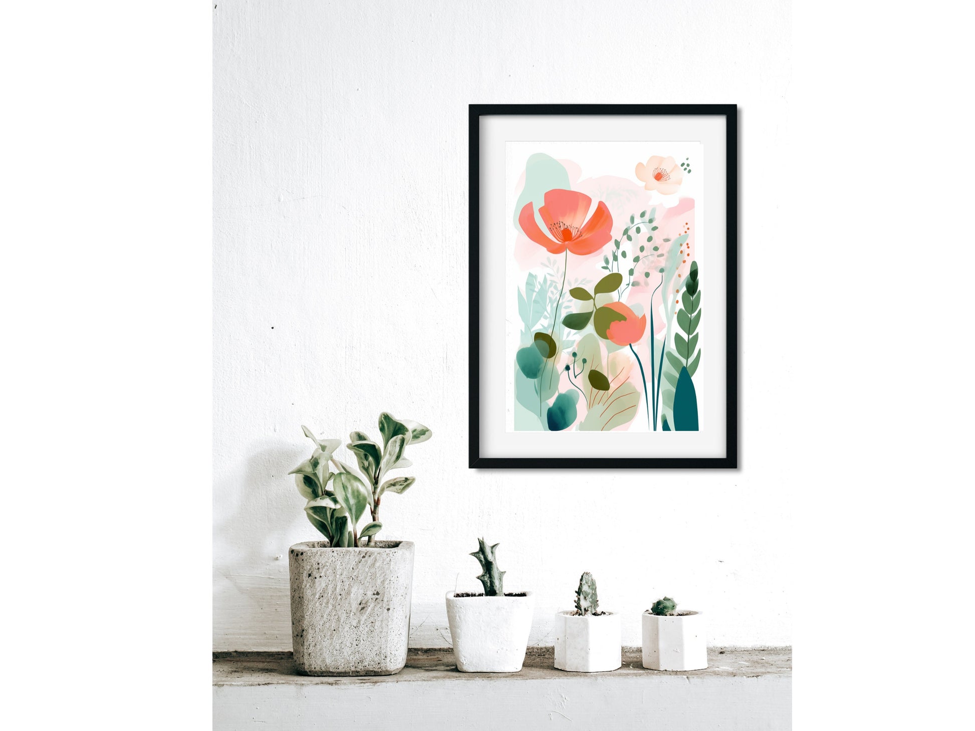 Boho Nursery Decor Matisse Flower Frame Art Neutral Pink Gallery Wall Decor Blush Pink Frame Watercolor Floral Art Print Botanical FlowerBoho Nursery Decor with Matisse Flower Watercolor Painting Pastel Floral Frame for Nursery Gallery Wall