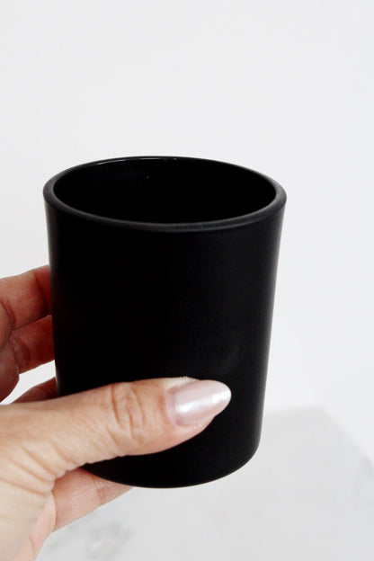 Candle Glass Container Metallic Luxury Designer Candle Vessel Glass Jar Iridescent Translucent Matte Black Modern Minimal Candle Jar Vessel