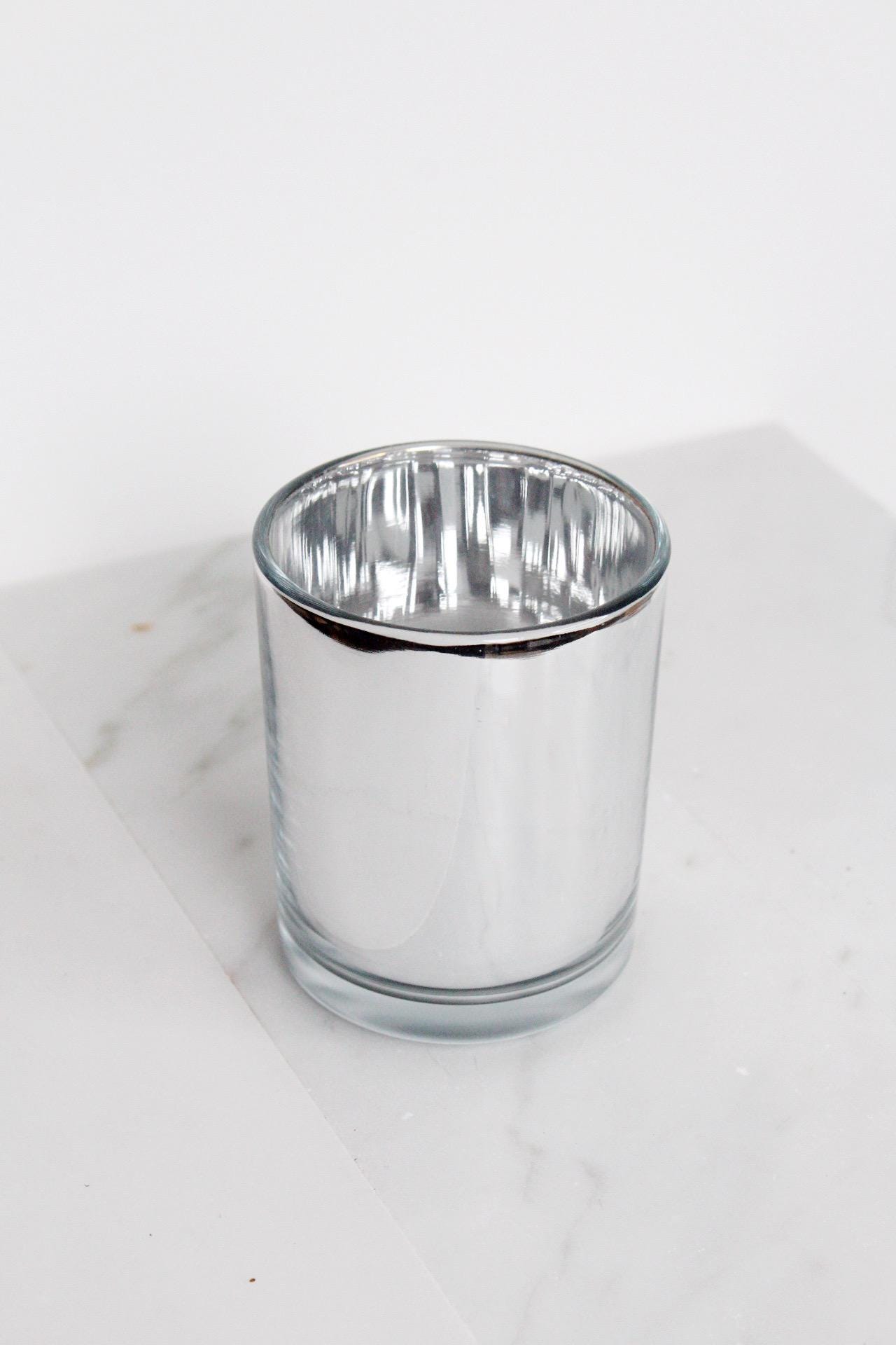 Candle Glass Container Metallic Luxury Designer Candle Vessel Glass Jar Iridescent Translucent Matte Black Modern Minimal Candle Jar Vessel