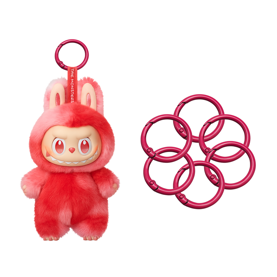 6pcs Labubu Doll Keychain Rings Set