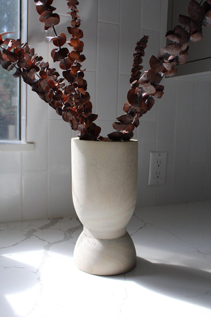 Modern Wood Vase White Container Collection Natural Design Element Dried Flower Display Home Accent Piece Wedding Centerpiece Decor Organic Style Living Room Feature Farmhouse Detail Premium Construction Beautiful Showcase Art Natural