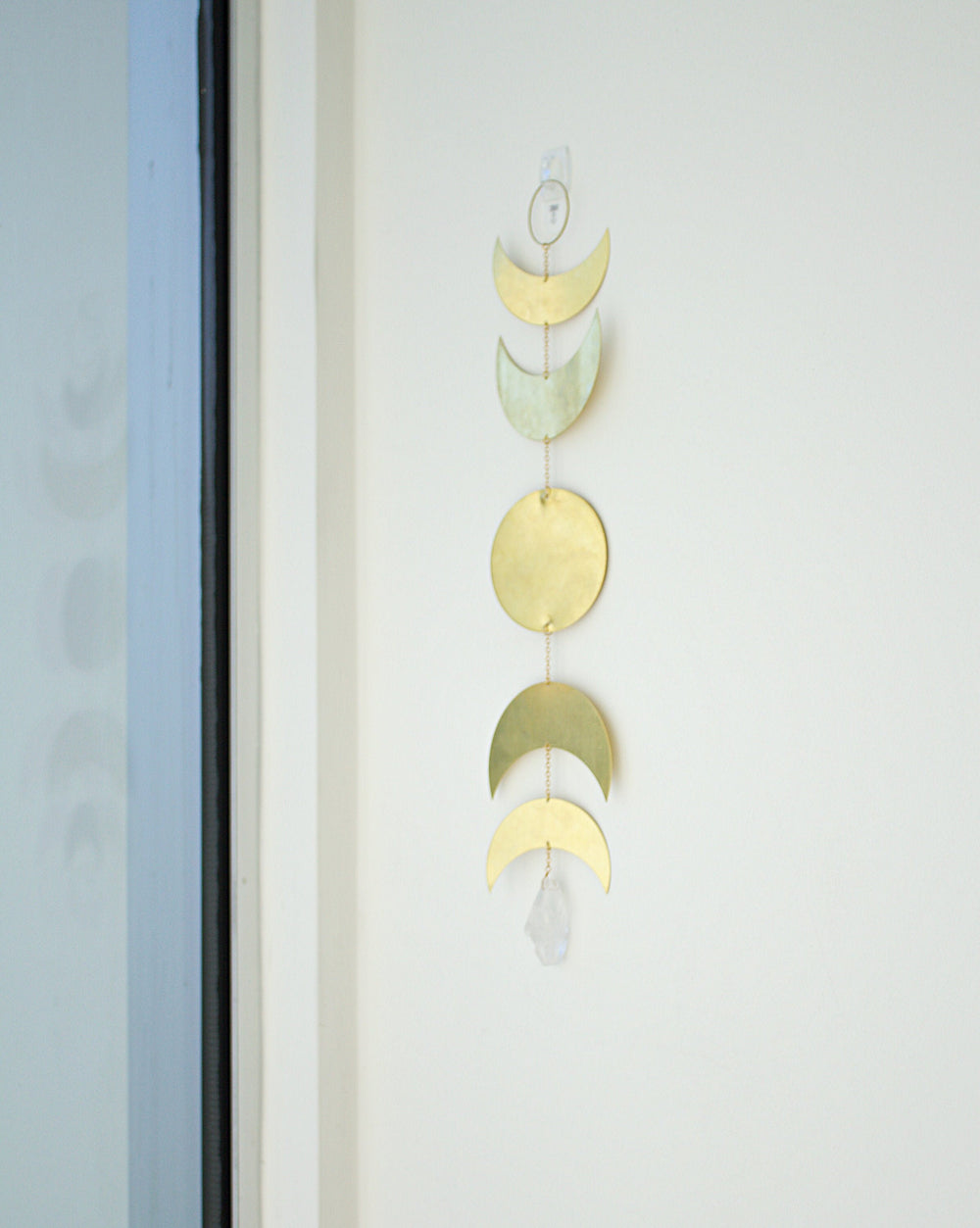 Gold Moon phase brass metal boho home decor astrological lunar phases space lover chakra nature lover holiday gift Sun Catcher Wall Art
