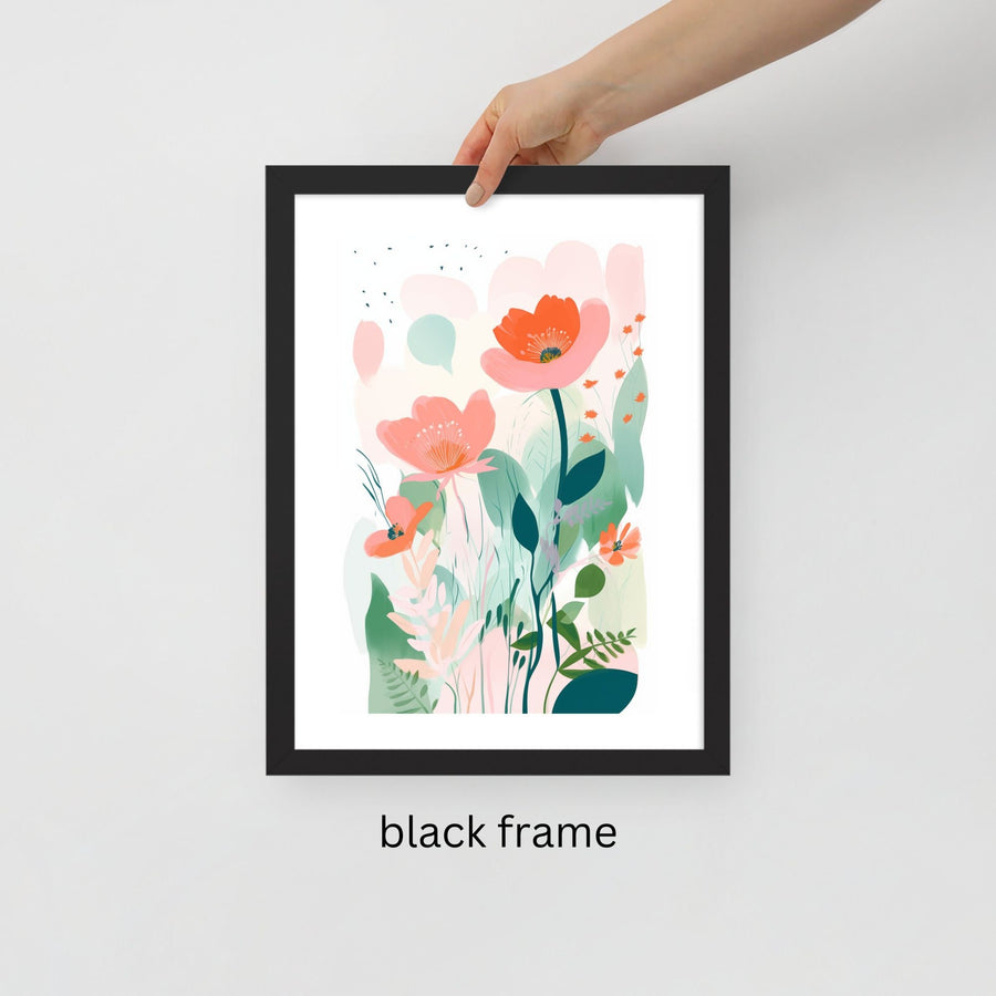 Boho Nursery Decor Matisse Flower Watercolor Painting Print Garden Pastel Floral Frame Blush Pink Gallery Wall Framed Art Botanical Print Watercolor Painting Print Garden Colorful Wildflowers, Abstract Floral Prints, Minimalist Modern Decor