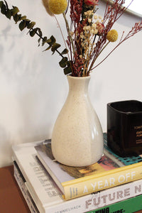 Ceramic Vase Modern Neutral Shades Farmhouse Traditional Minimal Aesthetics Dried Flower Arrangement Eucalyptus Craspedia Coffee Table Entry Table Nightstand Countertop Decor