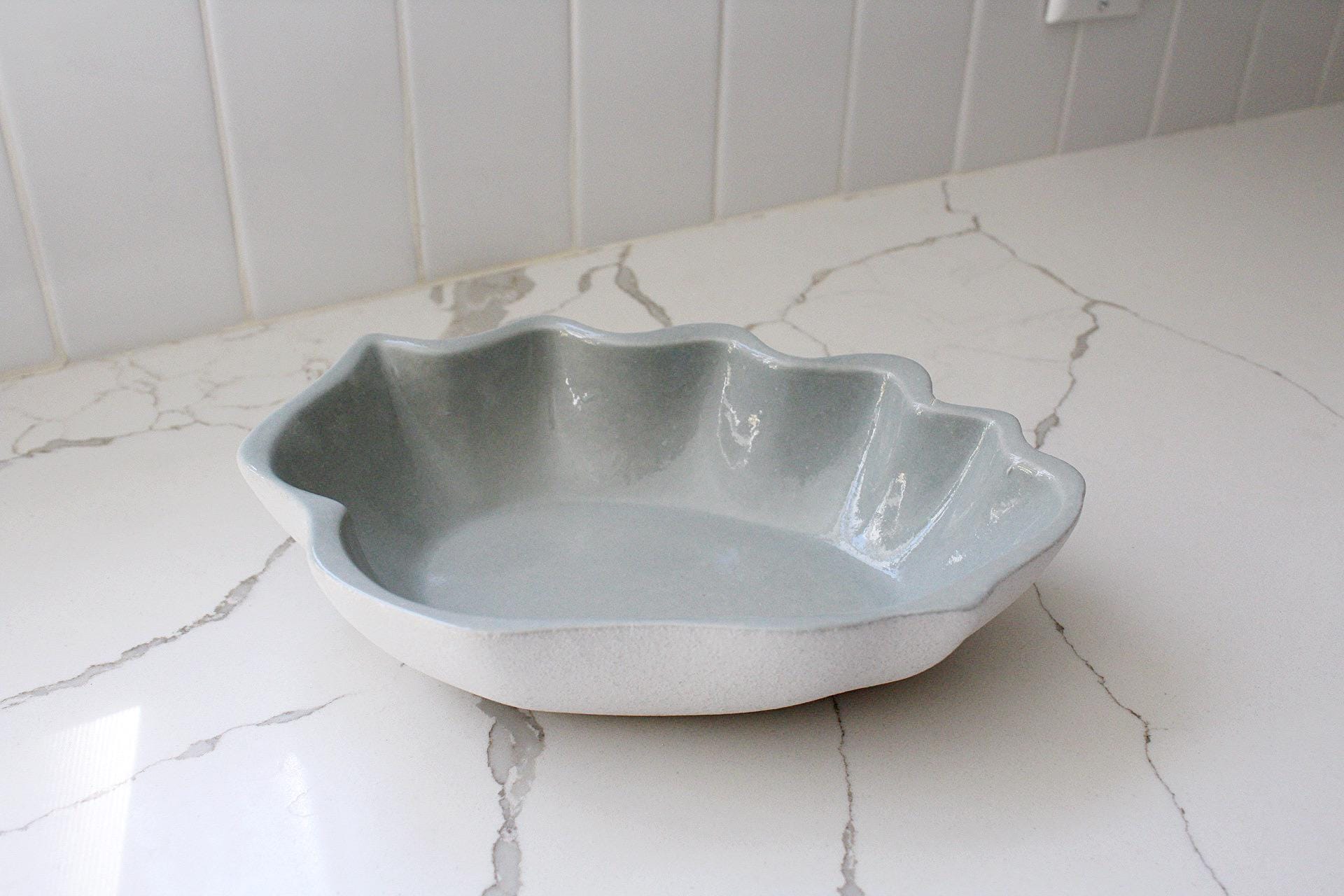 Floral Display Bowl White Ceramic Shell Design Modern Kitchen Accent Coastal Home Collection Contemporary Serving Piece Beautiful Interior Finish Premium Construction Quality Elegant Dining Essential Decorative Art Piece Matte Surface Style