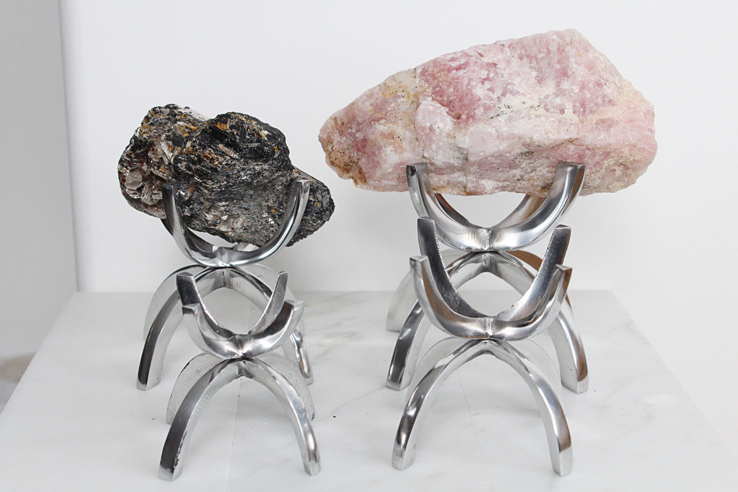 Modern Boho Silver Claw - Crystal Mineral Sphere Display Stand